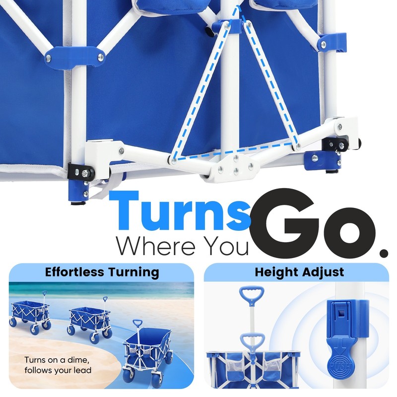Sekey Beach Wagon – 440lb Capacity, 9" Sand-Proof Wheels, Foldable gallery