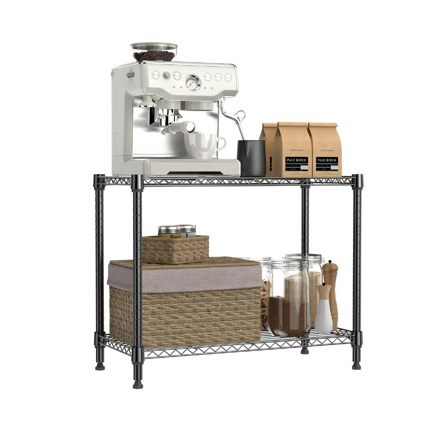 220 lbs 2 Tier Multi-Functional Storage Shelf, Metal Wire Shelving Unit Shelf gallery