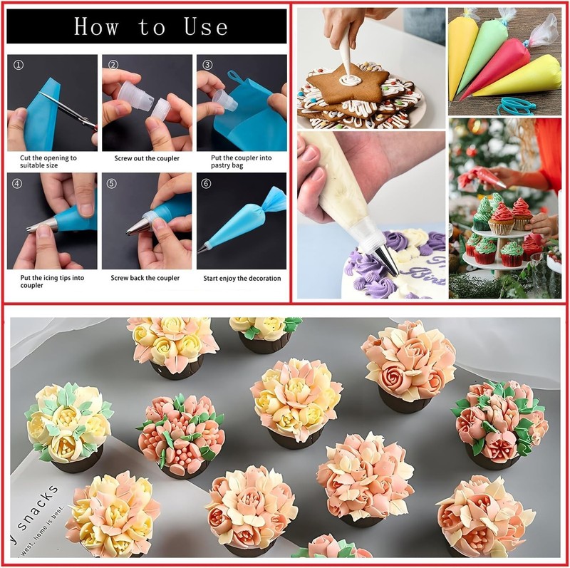 540pcs Cake Decorating Kit Baking Supplies with Springform Pans Turntable Icing gallery