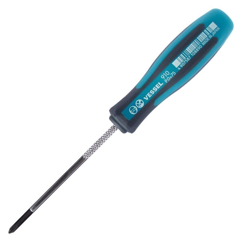 Vessel Tools 910P075 Megadora Slim Blade Screwdriver Phillips PH0, 75 mm gallery