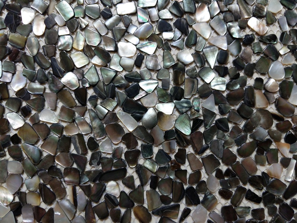 11PCS Irregular Black Lip Shell Mosaic Tile Kitchen Bathroom Wall Backsplash gallery