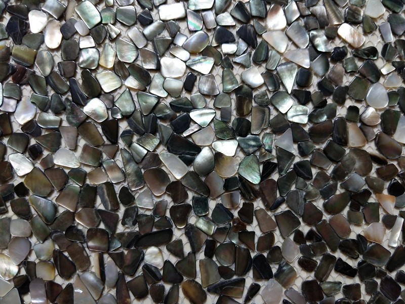 11PCS Irregular Black Lip Shell Mosaic Tile Kitchen Bathroom Wall Backsplash gallery