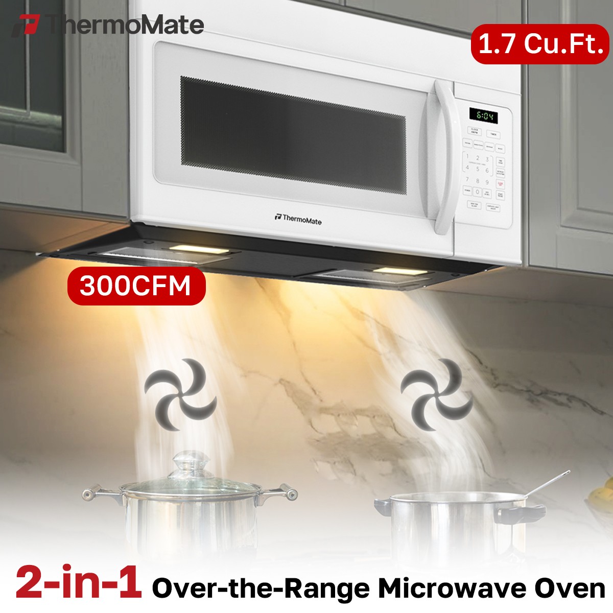 30" Over the Range Microwave Oven 1.7 Cu.Ft. 300CFM 360° Rotation Even Heating gallery