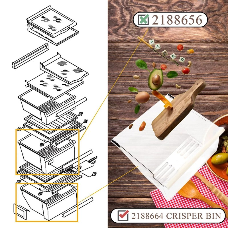 Crisper Pan Bottom Drawer Replace For Whirlpool Refrigerator WP2188664 2188664 gallery