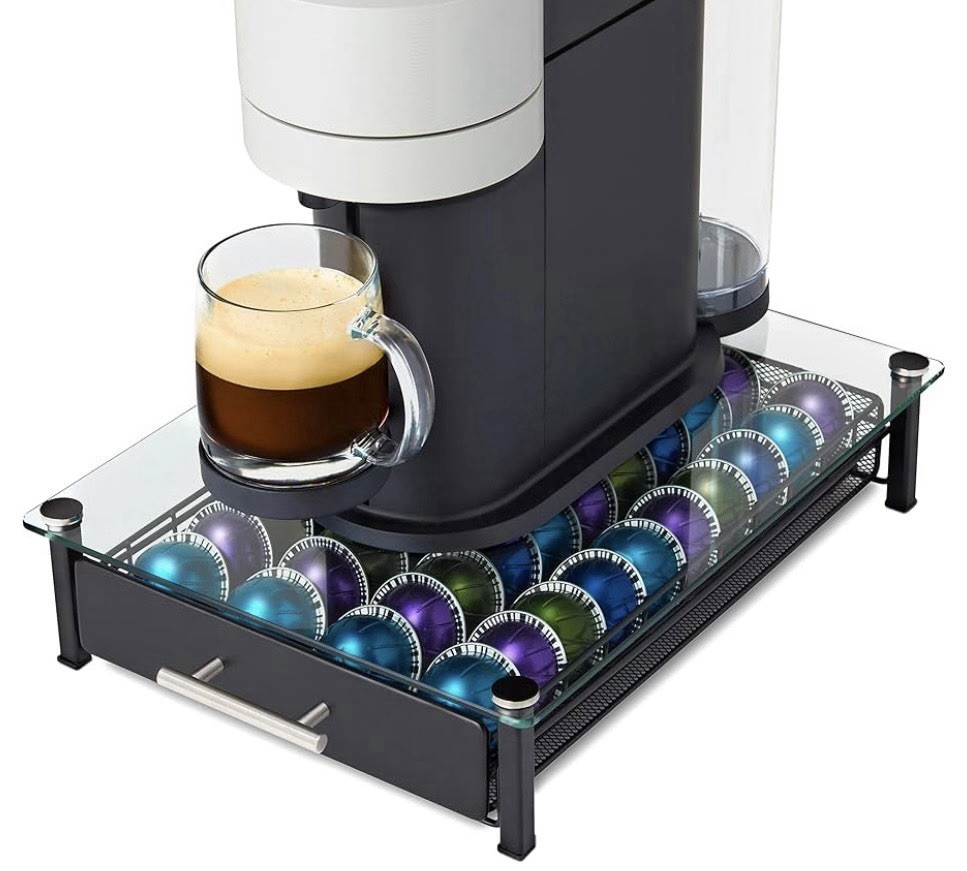 Coffee Pod Drawers, Crystal Tempered Glass Pod Holder Drawer Nespresso Machine gallery