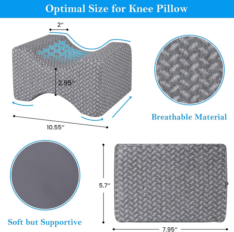 Memory Foam Knee Pillow, Knee Pillow for Side Sleepers, Leg Pillows for Sleeping gallery