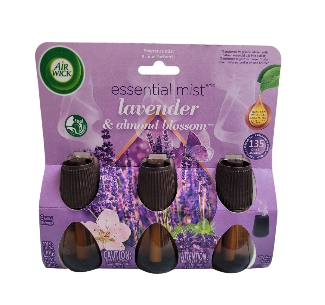 Air Wick Essential Mist Refill 3 Count, Lavender & Almond Blossom, Natural Essen gallery