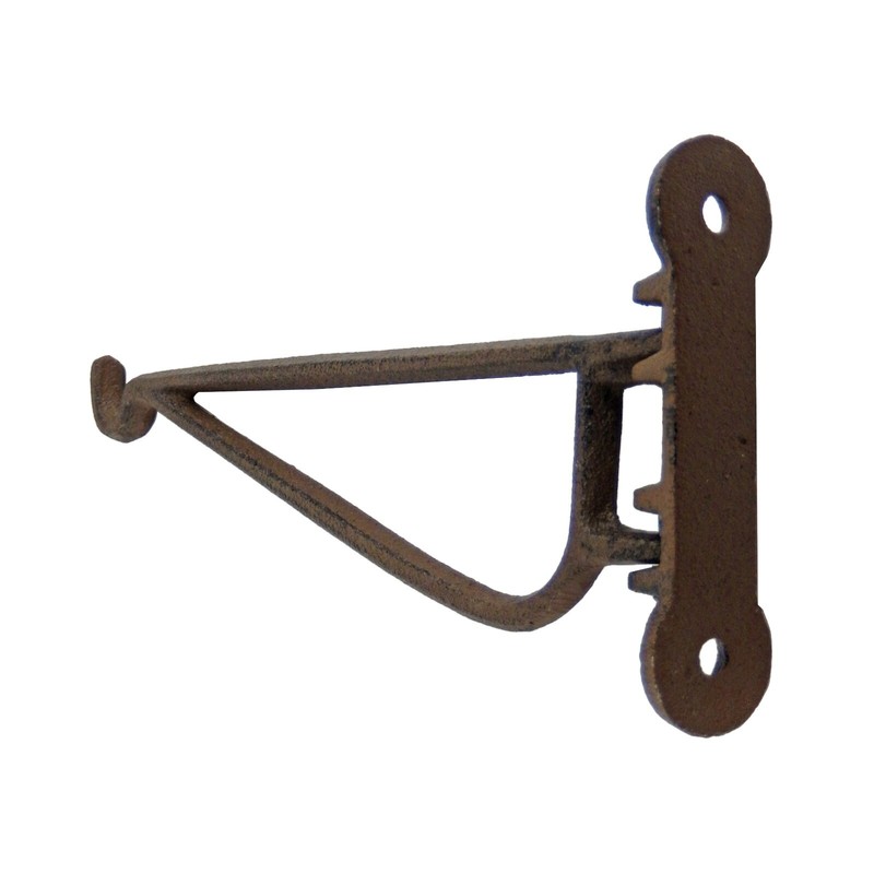 Rustic Cast Iron Swivel Wall Hook Flower Pot Basket Holder Wall Mounted 9 1/4 in gallery