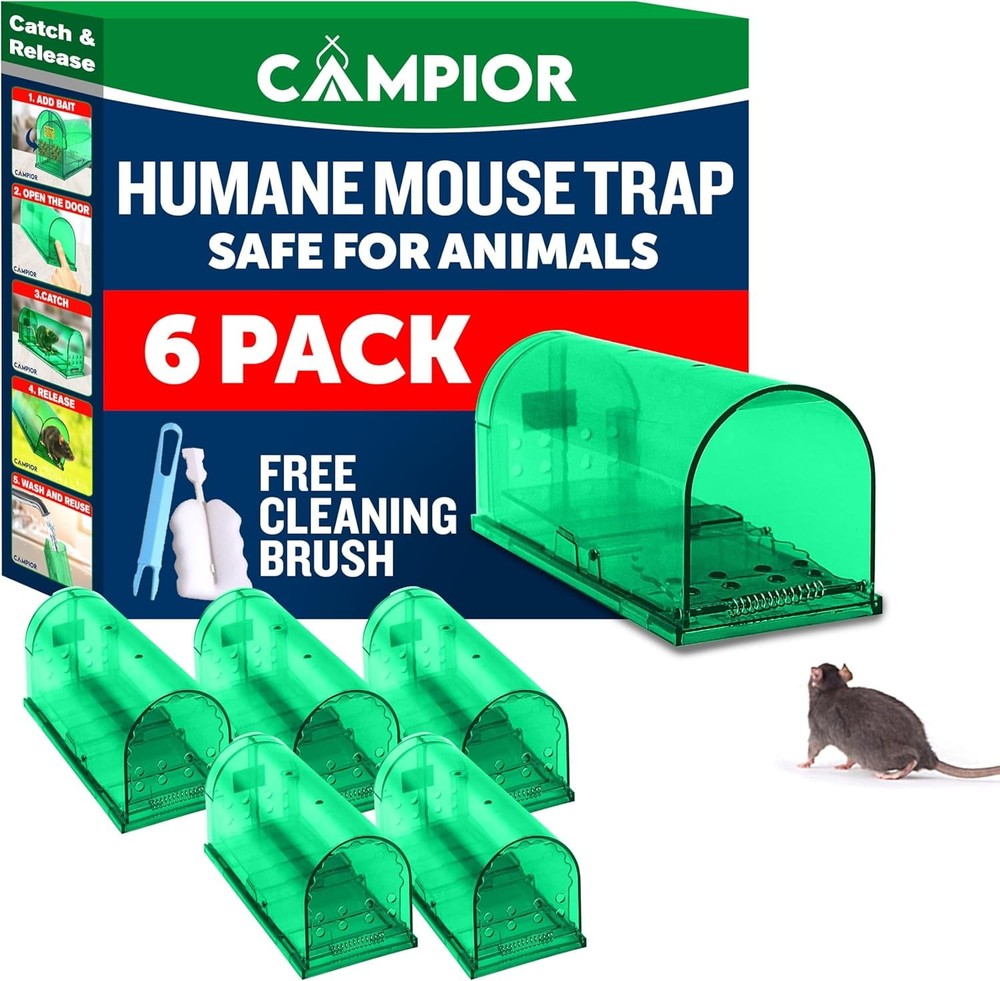 Campior Humane No-Kill Mouse Trap, Large, Indoor, Child & Pet Safe,Easy to Clean