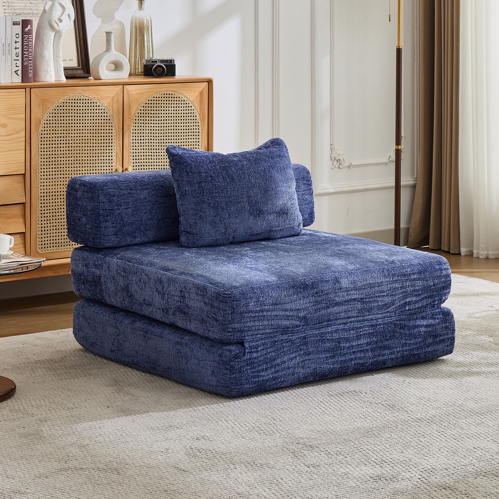 Compression Sofa,Convertible Floor Sofa Bed with Fixed-Shape Frame,Single Seate gallery