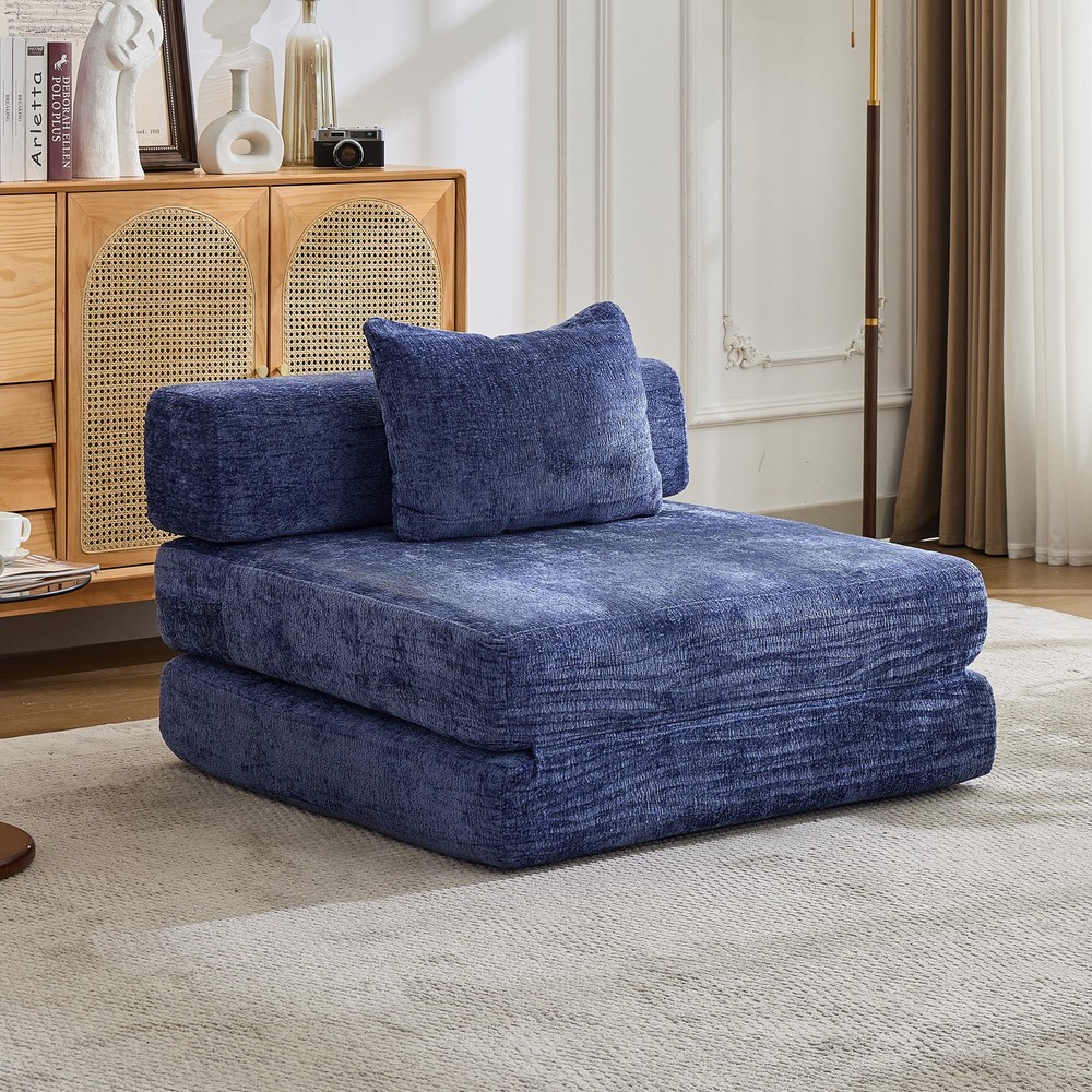 Compression Sofa,Convertible Floor Sofa Bed with Fixed-Shape Frame,Single Seate