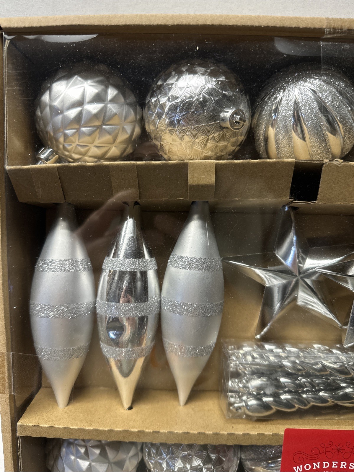 40 Shatter-Resistant Silver Metallic Christmas Tree Ornament Wondershop 2023 NEW gallery