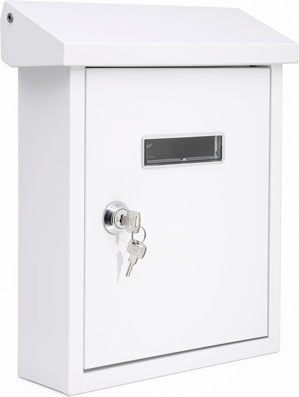 Weatherproof Wall Mount Locking Mailbox Galvanized Steel Drop Box with Metal Fla gallery