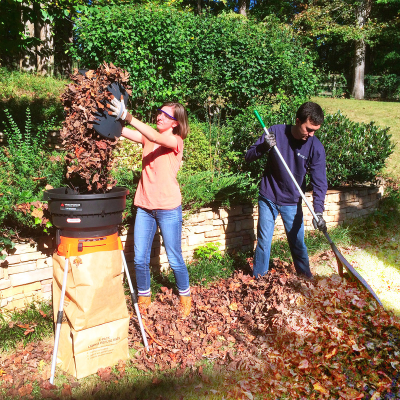 Electric Leaf Shredder Mulcher, 22" Yard Force, Hand Rake Set, Goggles, Corded gallery