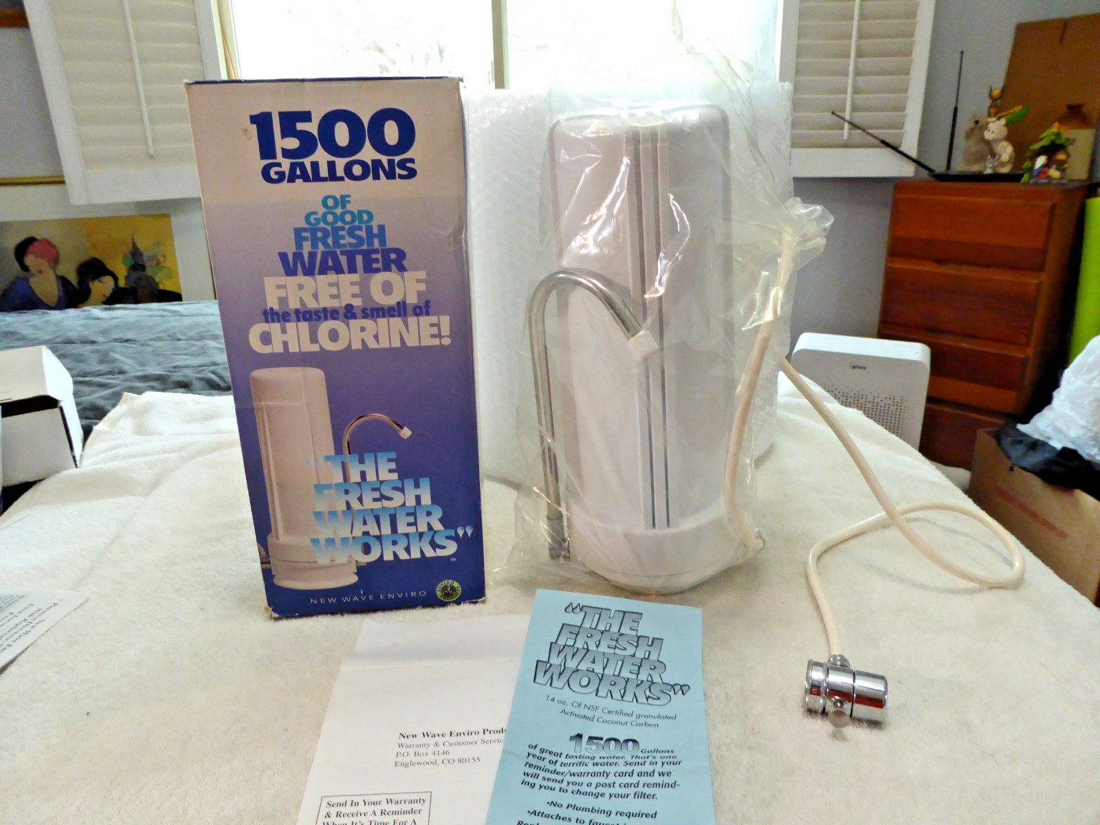 New Wave Enviro 1500 gallons Plus Countertop Water Filter System White NIB gallery