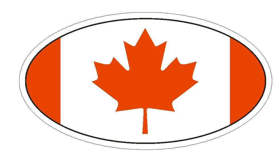 Canada Oval Bumper Sticker or Helmet Sticker D2876 Euro Oval gallery