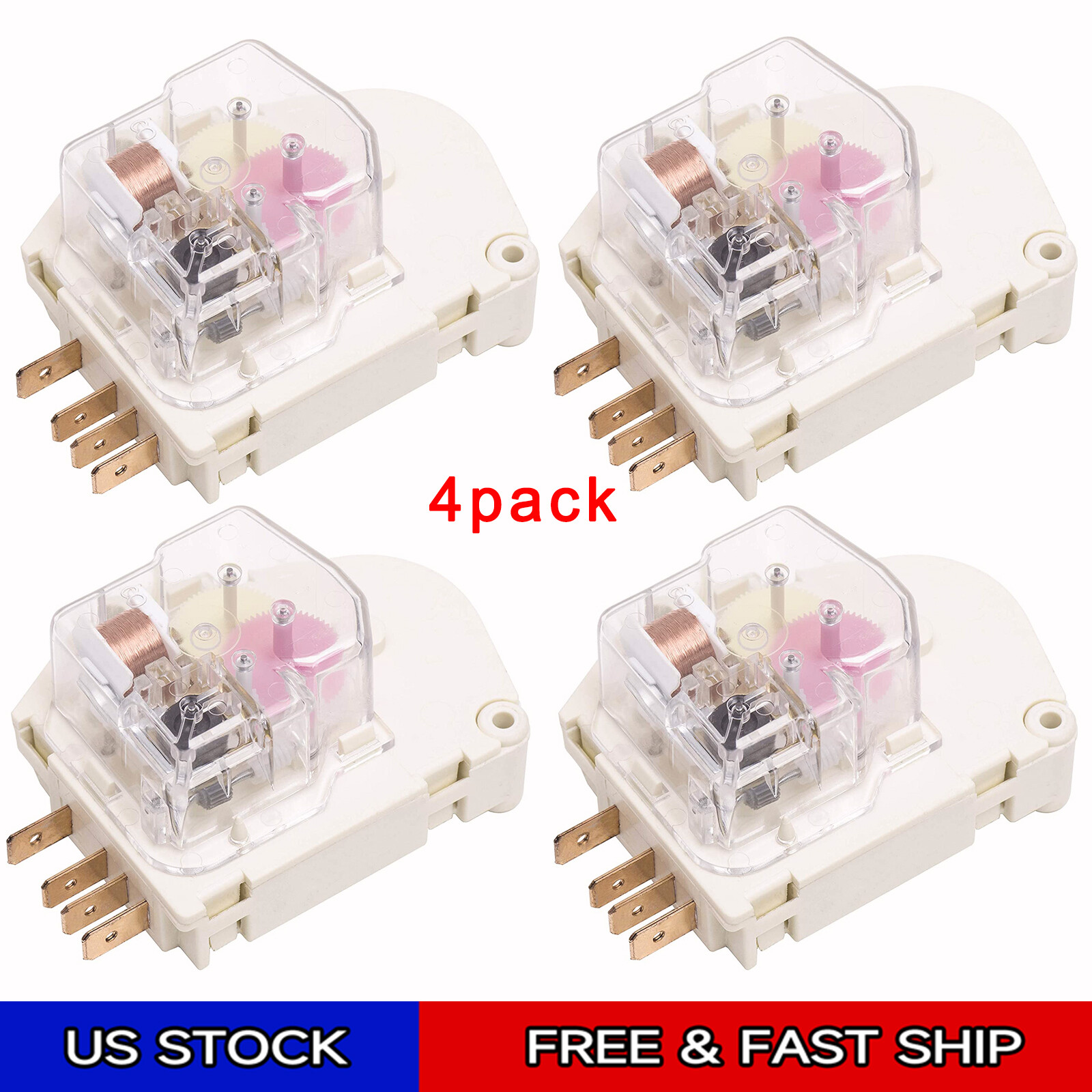 4 Pack Defrost Timer for Frigidaire Refrigerator 215846602 AP2111929 PS423801 gallery