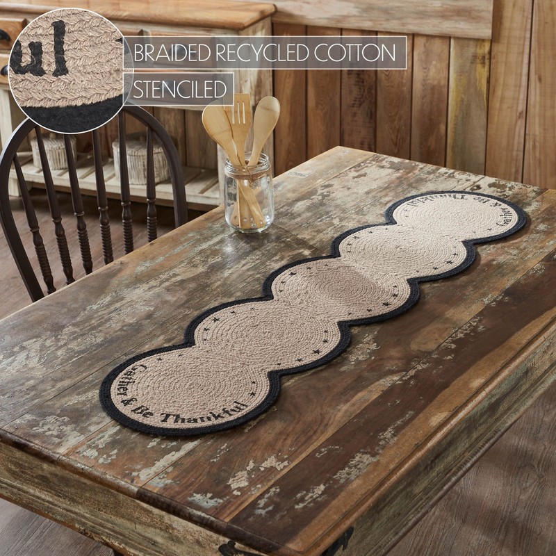 VHC Brands Table Runner, Stenciled Gather & Be Thankful 12x48 Inch gallery
