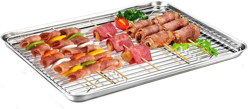 Baking Sheet with Rack Set, Stainless Steel Baking Pan Tray Cookie Shee gallery
