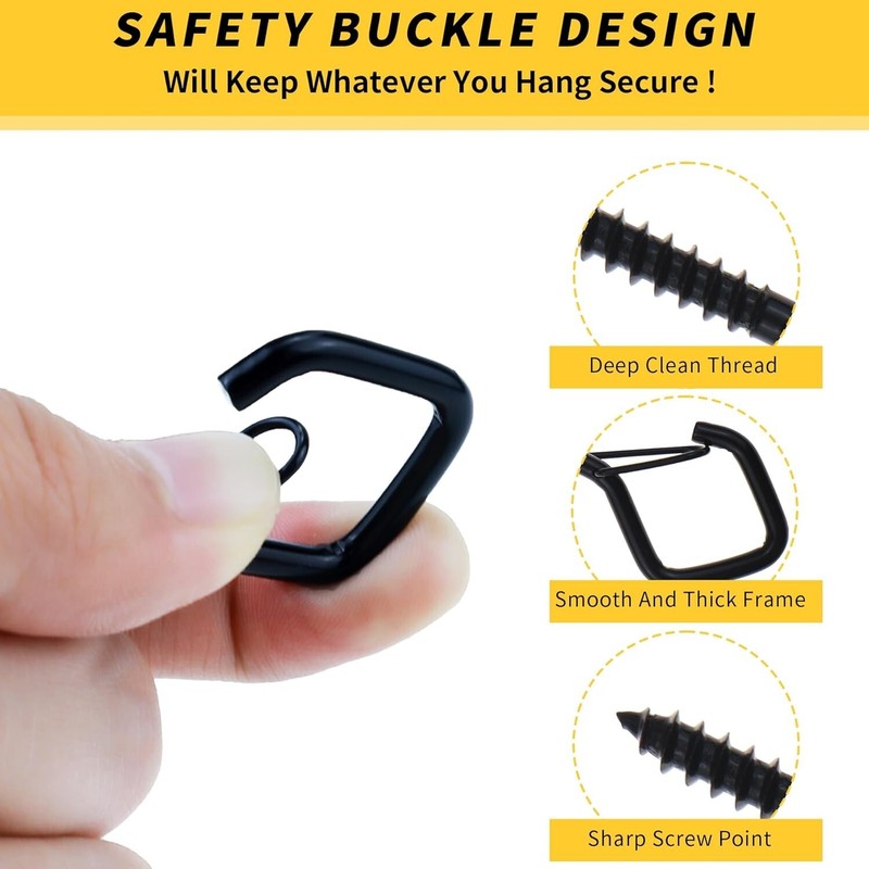10/30 PCS Cup Screw-in Hanger Hooks with Safety Buckle, Windproof Screw Hooks gallery