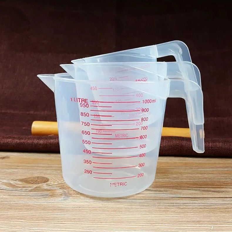 3pcs Transparent 250ml 500ml 1000ml PVC Measuring Cups Baking Beaker Set - NEW gallery