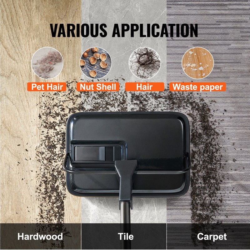 VEVOR Carpet Sweeper Floor Sweeper Manual 7.87 in Sweeping Paths Non Electric gallery