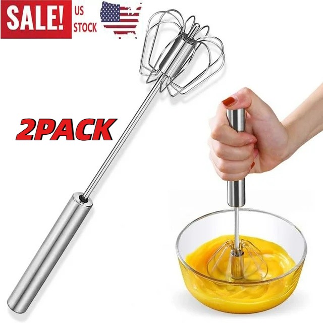 Semi-Automatic Egg Whisk Hand Push Egg Beater Stainless Steel Blender Mixer Whis gallery