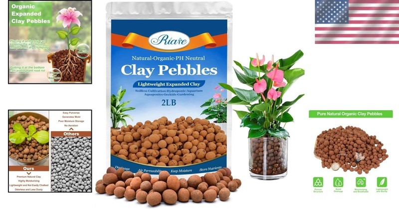 Lightweight Organic Leca Balls - 2 lbs Hydroponic Clay Pebbles for Plant Health gallery