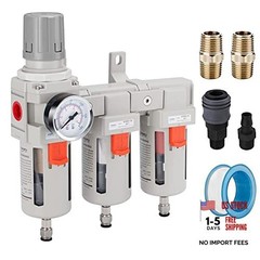 Three Stage Air Drying System – 5 Micron Particulate Filter, 0.5＆0.01 3/8″ NPT