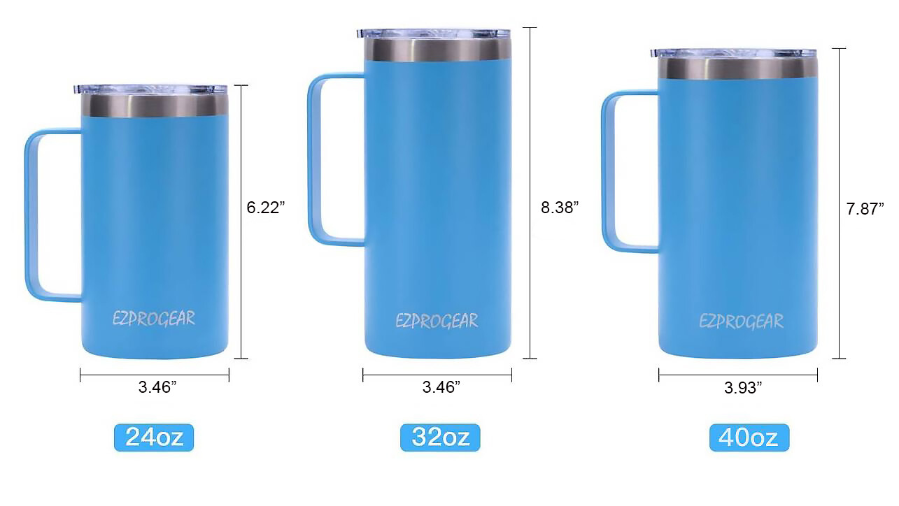 40 oz Stainless Steel Coffee Mug Double Wall Insulated Beer Tumbler w/Lid -Other gallery
