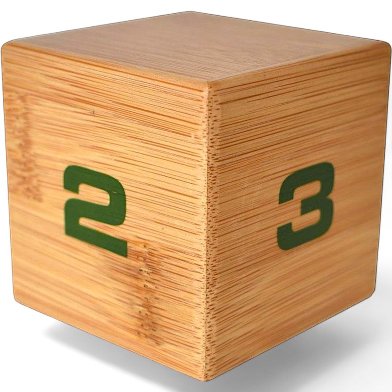 Datexx Bamboo Time Cube Timer 1-2-3-4 Min Digital Focus Productivity Tool Wood gallery