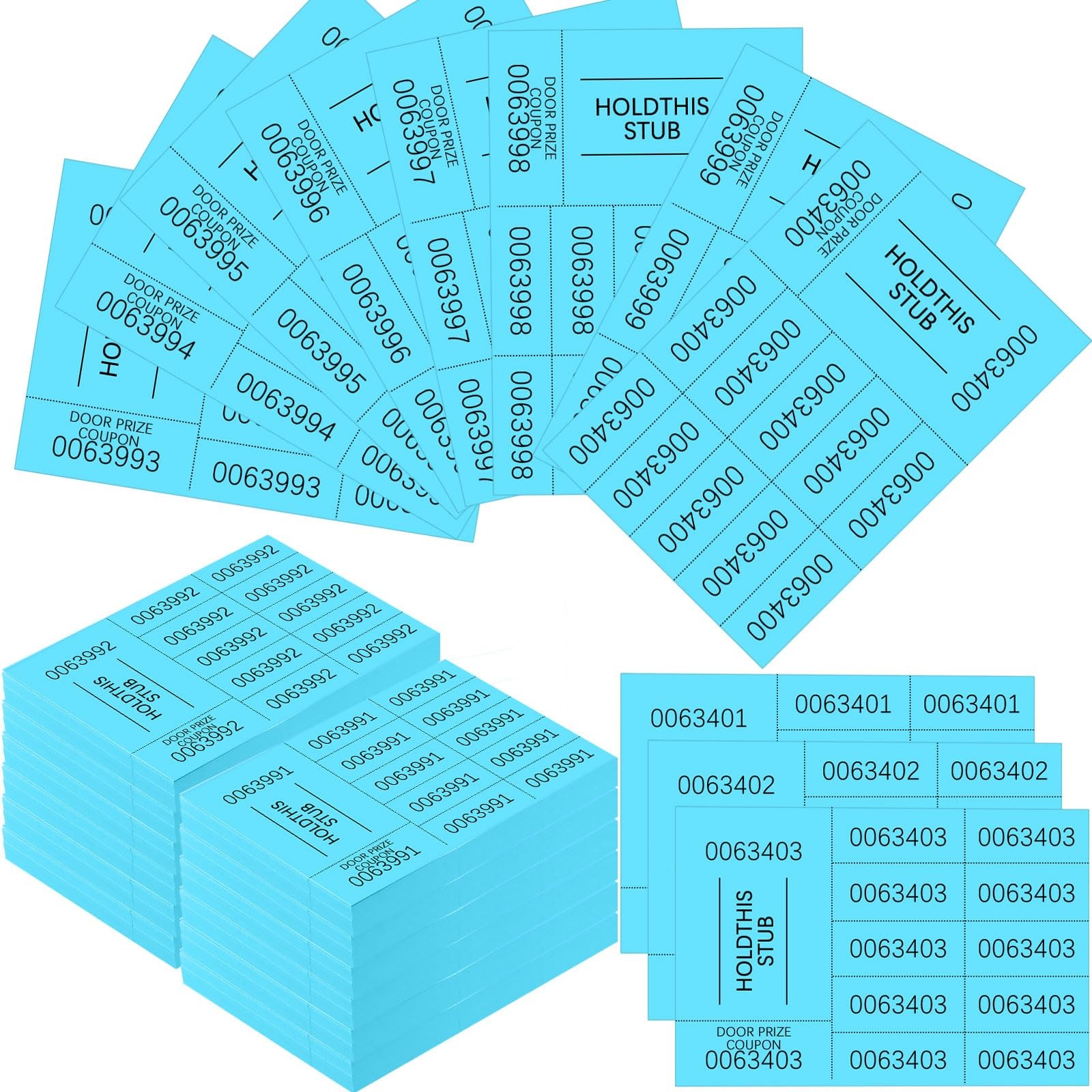 1200 Sheets Lake Blue Raffle Tickets Chinese Auction 10 Bid Numbers Basket gallery
