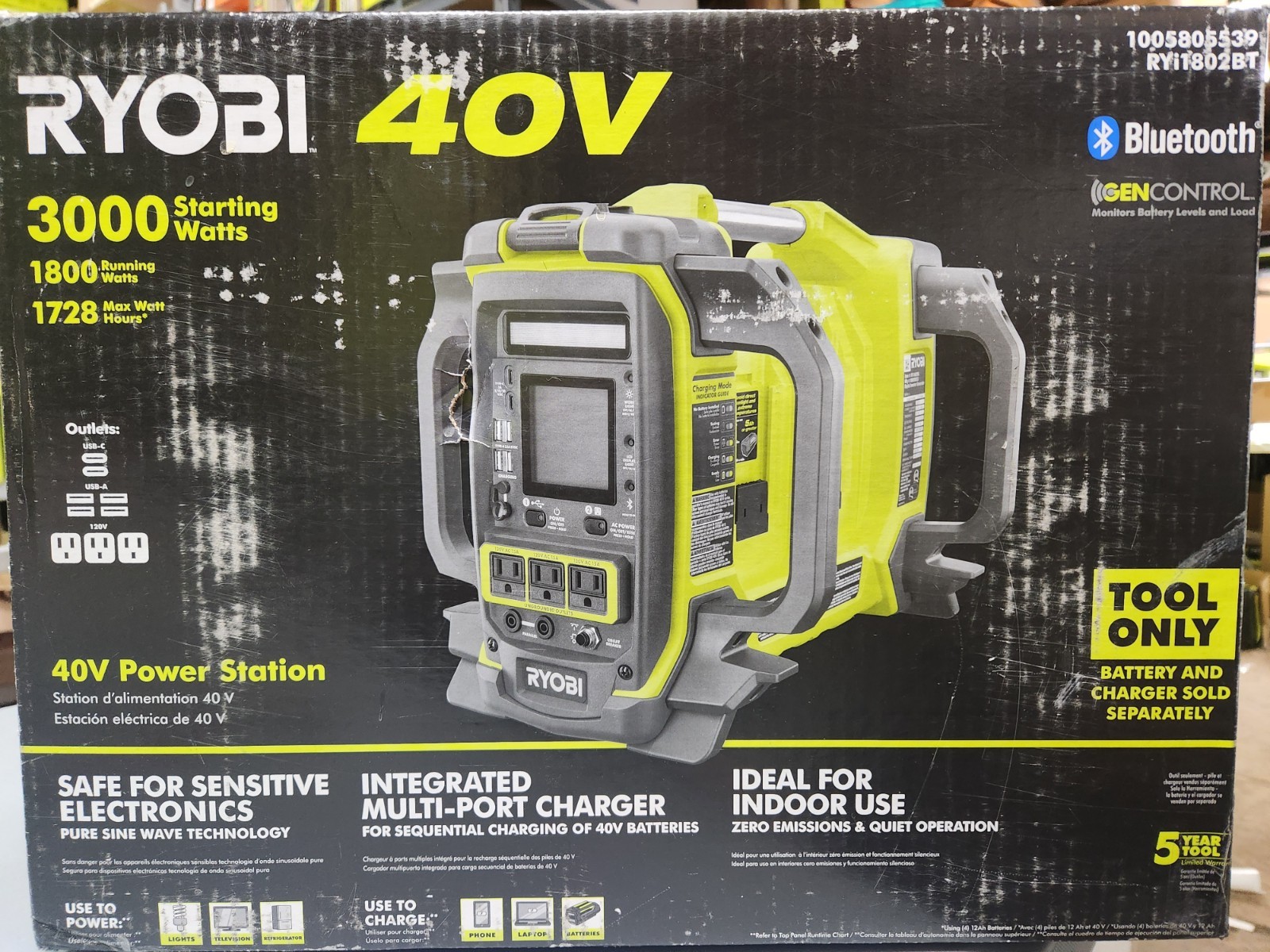 Ryobi 40v Power Station Inverter Generator , Bluetooth, 1800 Watts. gallery