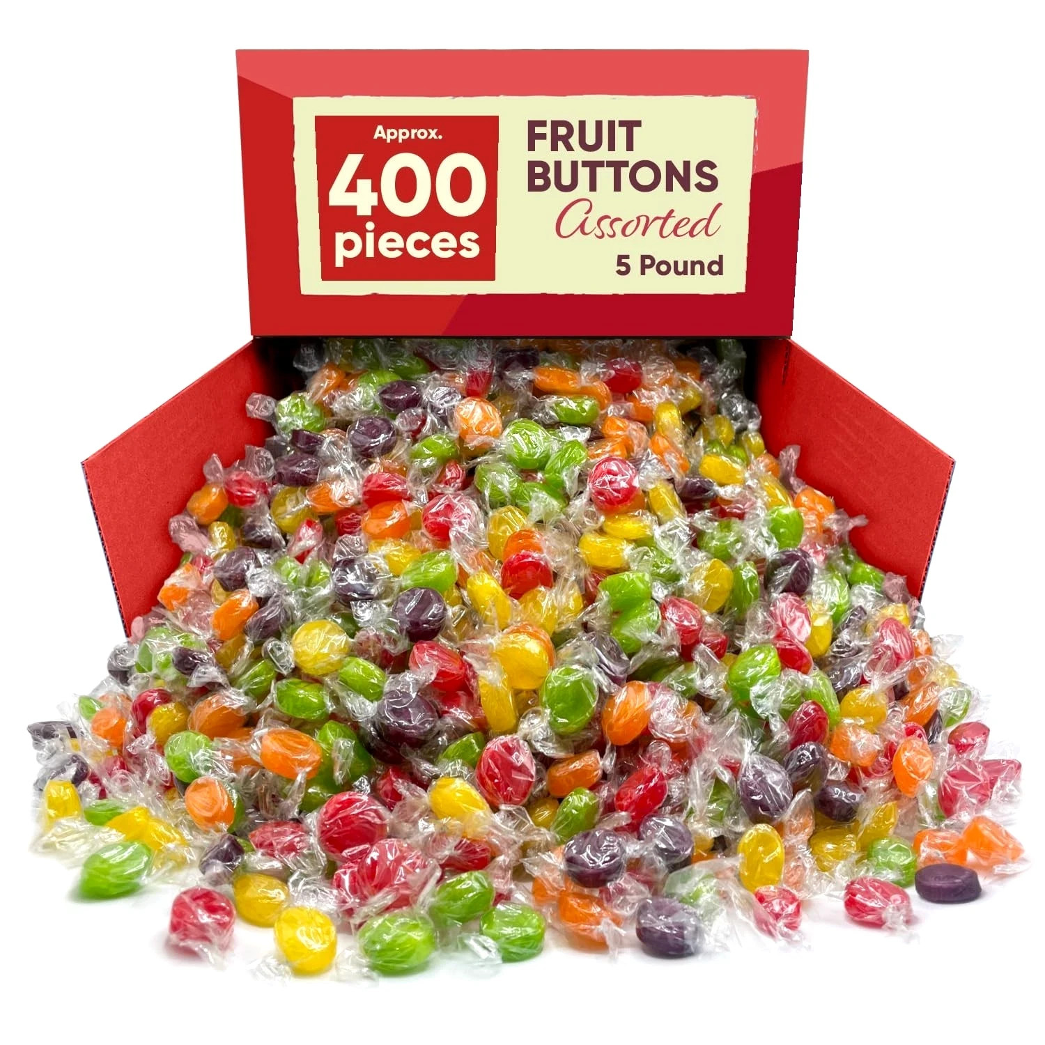 Assorted Fruit Flavored Buttons Discs, Bulk Nostalgia Hard Candy (5 Pounds) Sale gallery