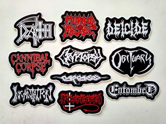 Death Metal Sticker Pack (10) SET 1 black extreme punk grindcore crust cvlt gallery