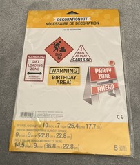 Big Dig Construction Tabletop Easel and Wall Sign Birthday Decor 5 Ct New