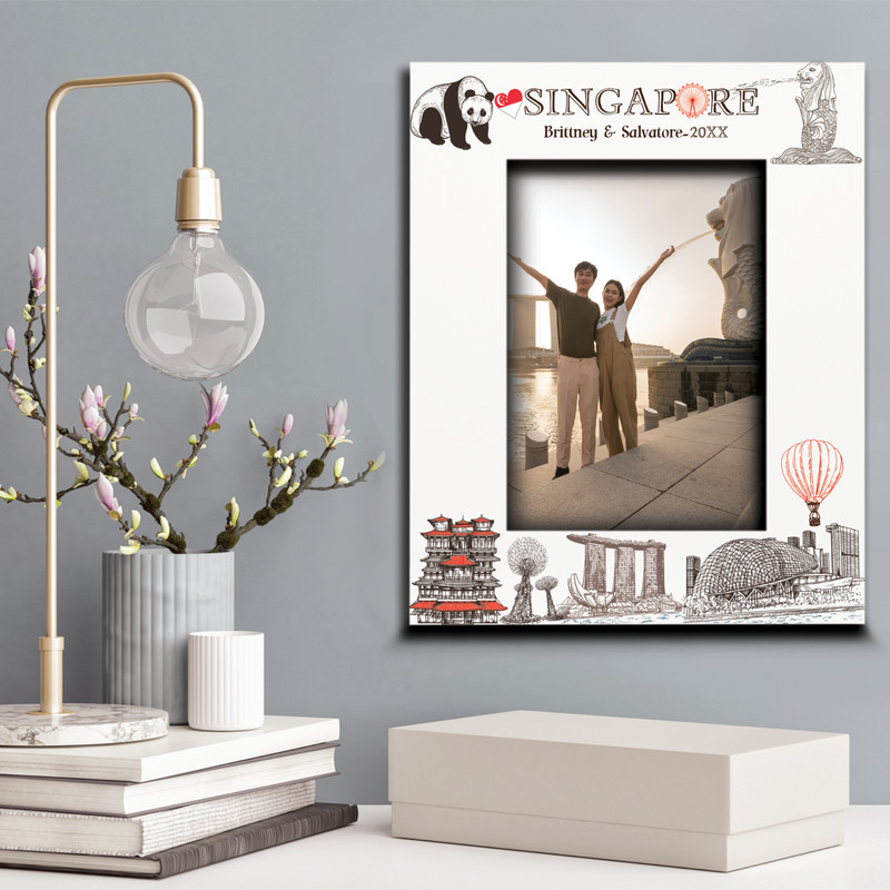 PERSONALIZE-Singapore Theme Picture frame- Vacation Adventures UV Print gallery