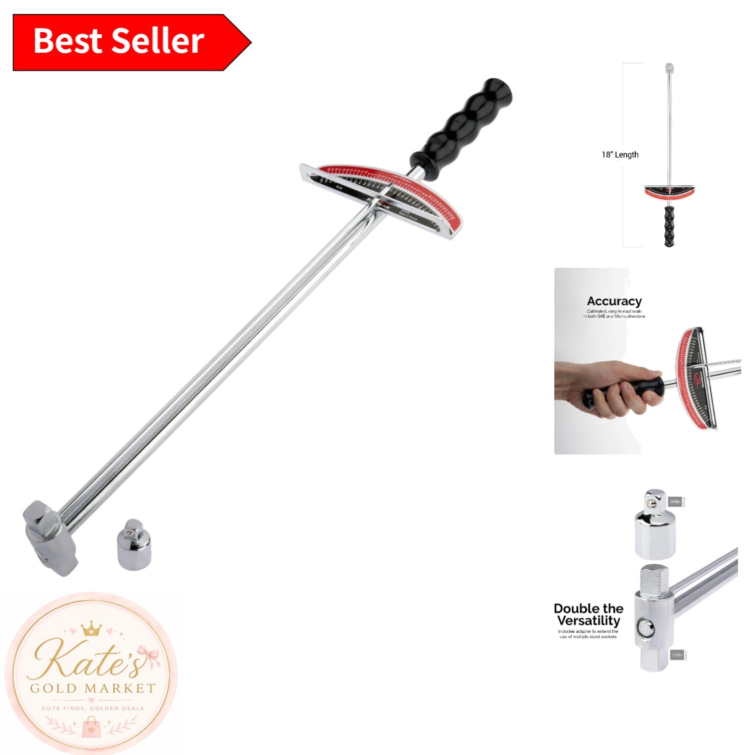 High-Quality 17-Inch Dual Drive Torque Wrench | 0-150 Ft-Lbs | SAE Alloy Steel gallery