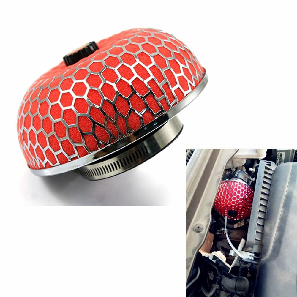 3in Mushroom Air Filter 76mm Inlet High Flow Oil Free Red gallery