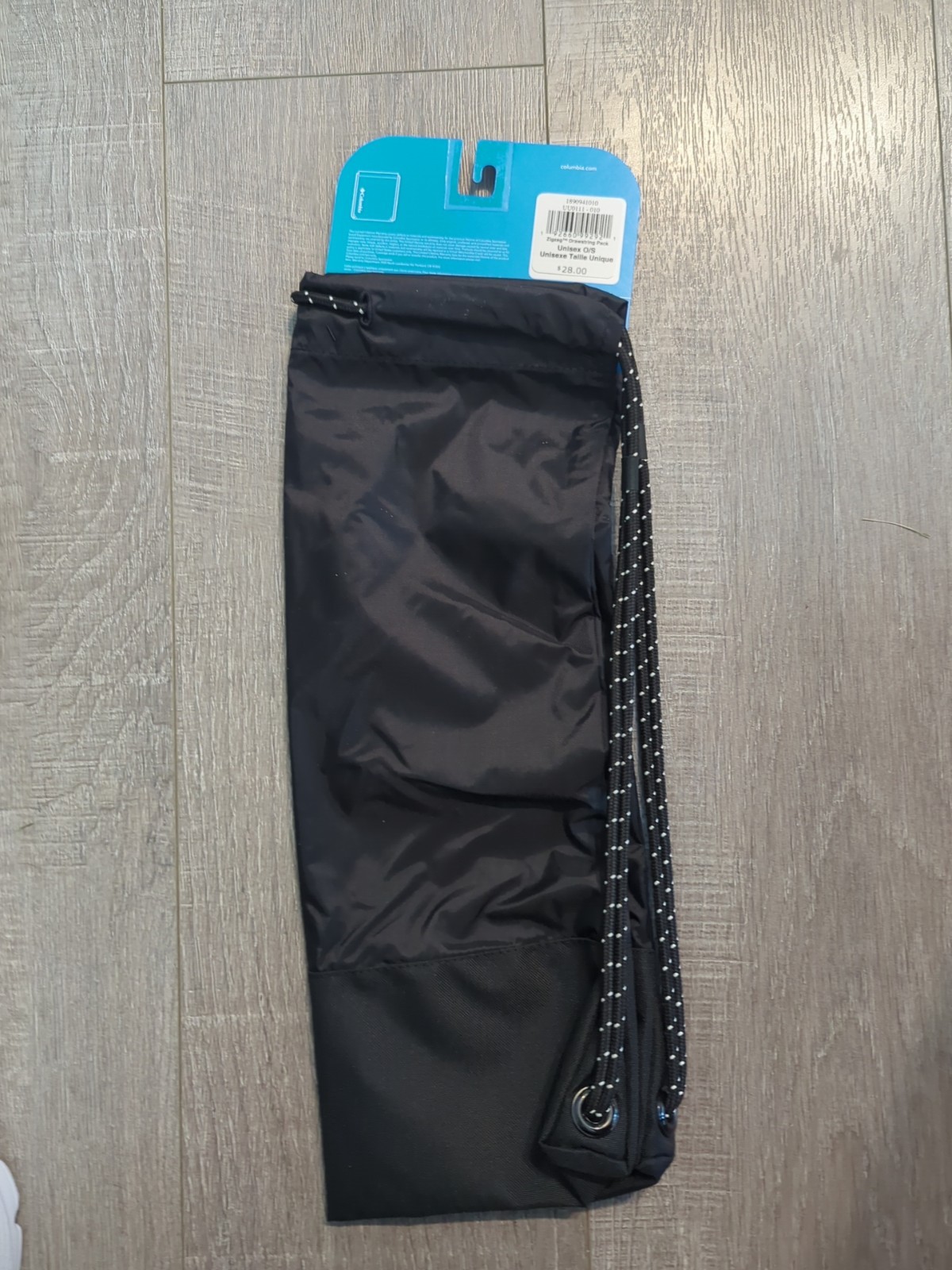 Columbia Zigzag Drawstring Pack Bag Water Resistant Nylon & Polyester Black NEW 2