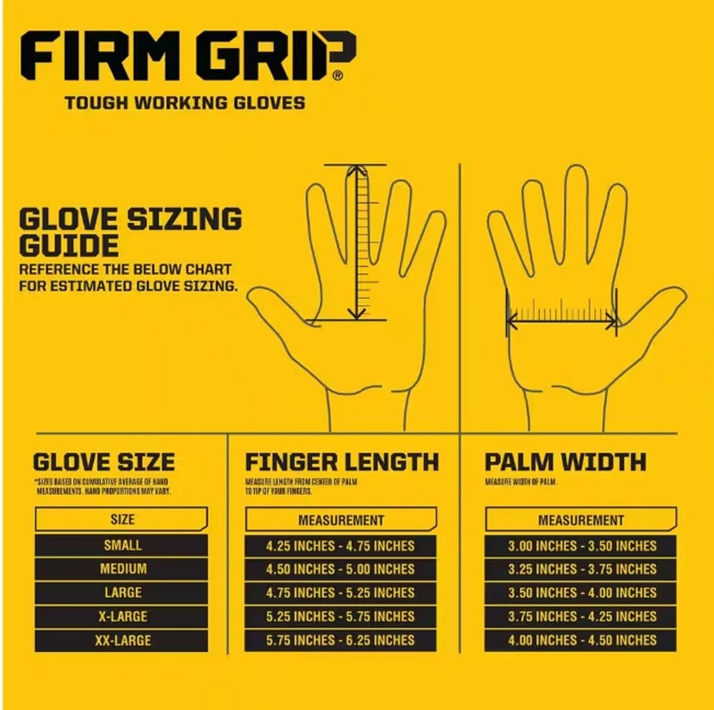 Firm Grip Tough Working Gloves Size Large 3 Pack ~ Red, Yellow, Gray gallery