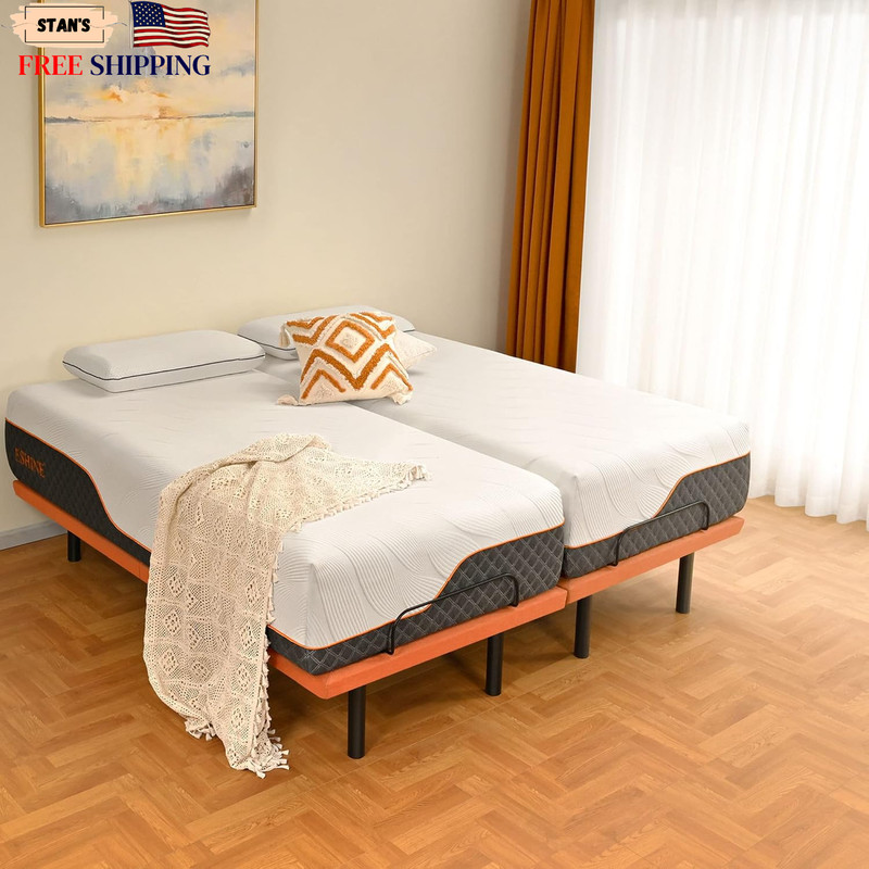 Split King Adjustable Bed Frame with Mattress - 14” Luxury Hybrid Mattress Smart gallery
