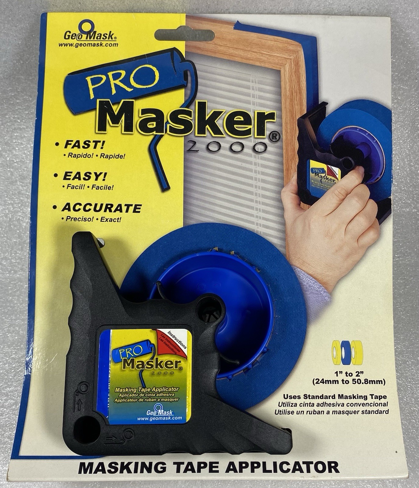 PRO MASKER 2000 Masking Tape Applicator Paint Trim Prep 1"-2" Tool Geo Mask NEW gallery