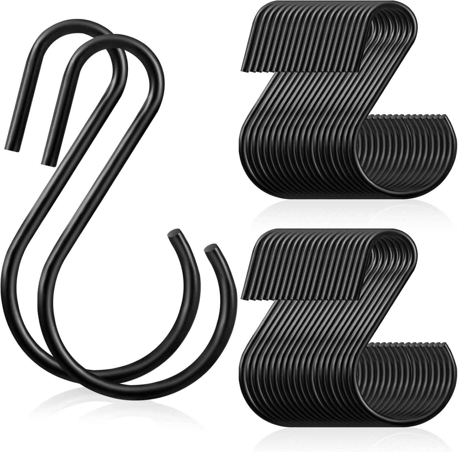 Sratte 60 Pcs S Hooks for Hanging 1.8 Inch Heavy Duty S Hooks Bulk Curtain Hangi gallery