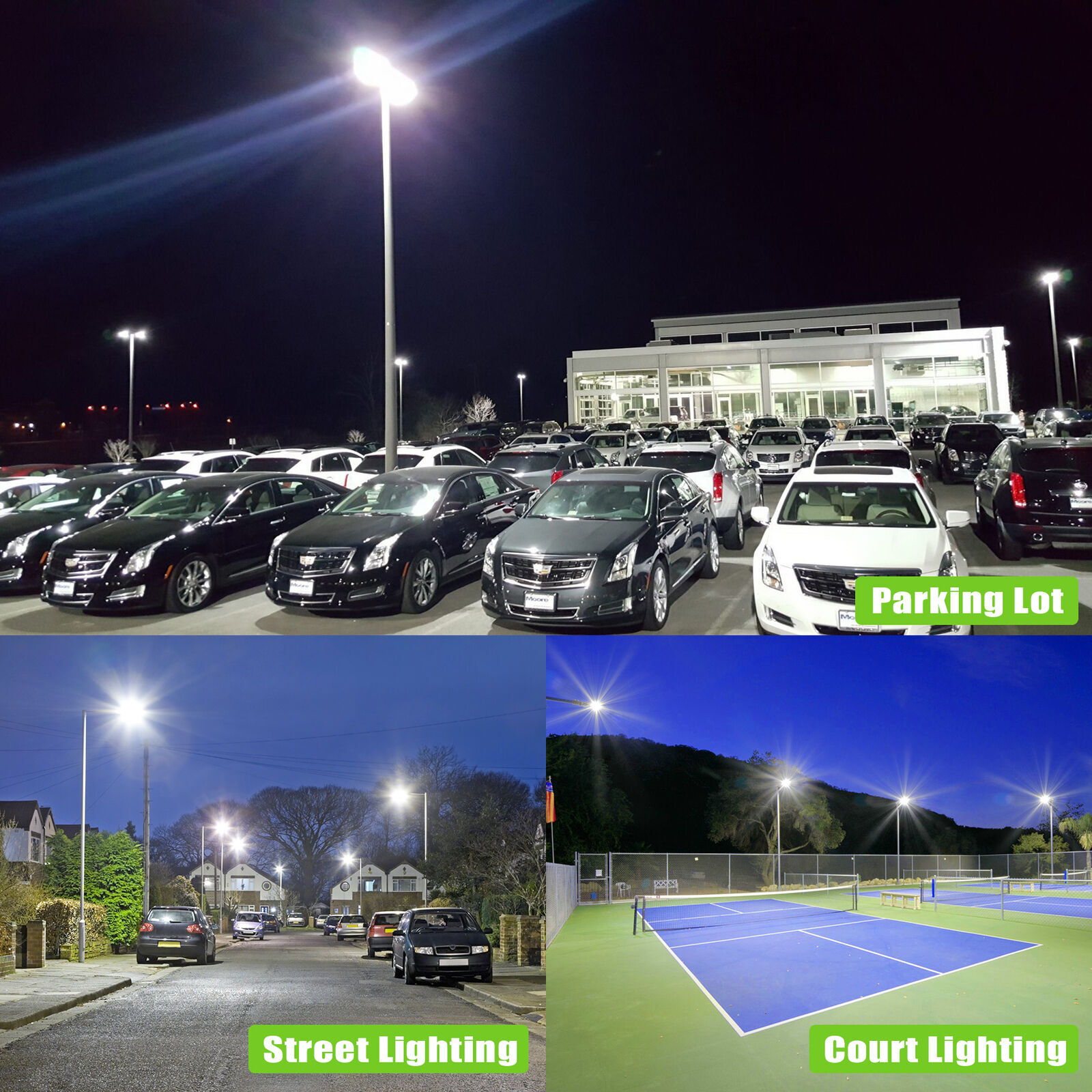300W LED Parking Lot Lights Waterproof Outdoor Lighting for Stadium, Barn, Road gallery