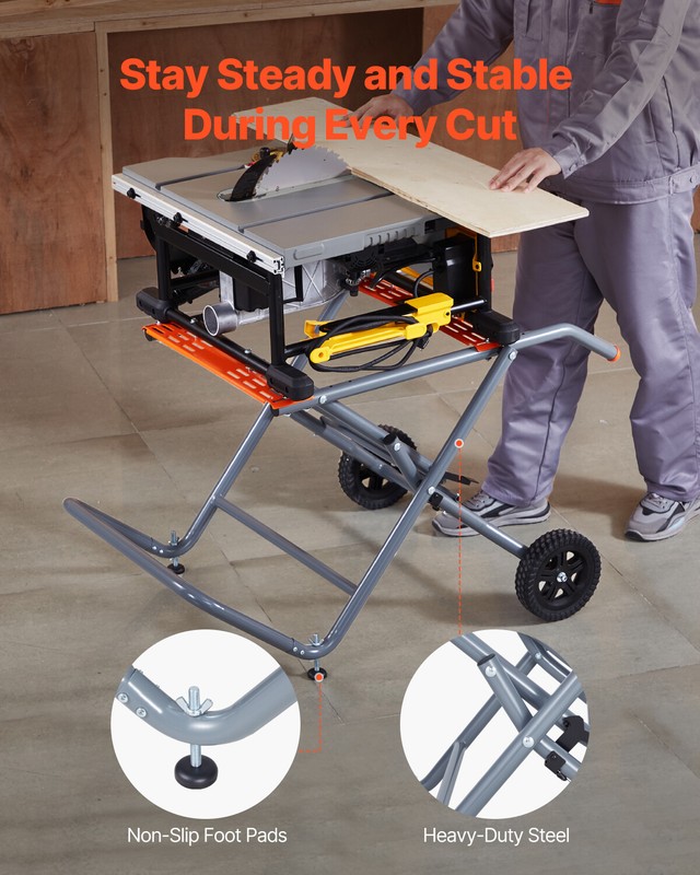 Portable Table Saw Stand with Wheels 350 lbs Load Capacity Rolling Foldable gallery