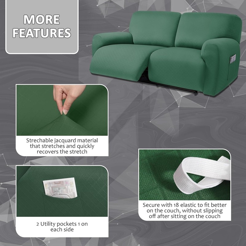 Jacquard Design Extra Wide 75" - 100", Reclining 2 Seater Sofa, Extra Wide 6-Pie gallery