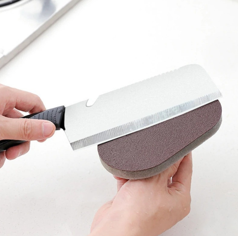 1pc Magic Emery Sponge Cleaner Brush Handle Kitchen Rust Cleaning Tool - NEW gallery