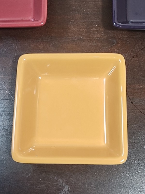 PAMPERED CHEF Simple Additions Squares Set Of 3 Bowls 4.5” x 1" Cranberry eggpla gallery