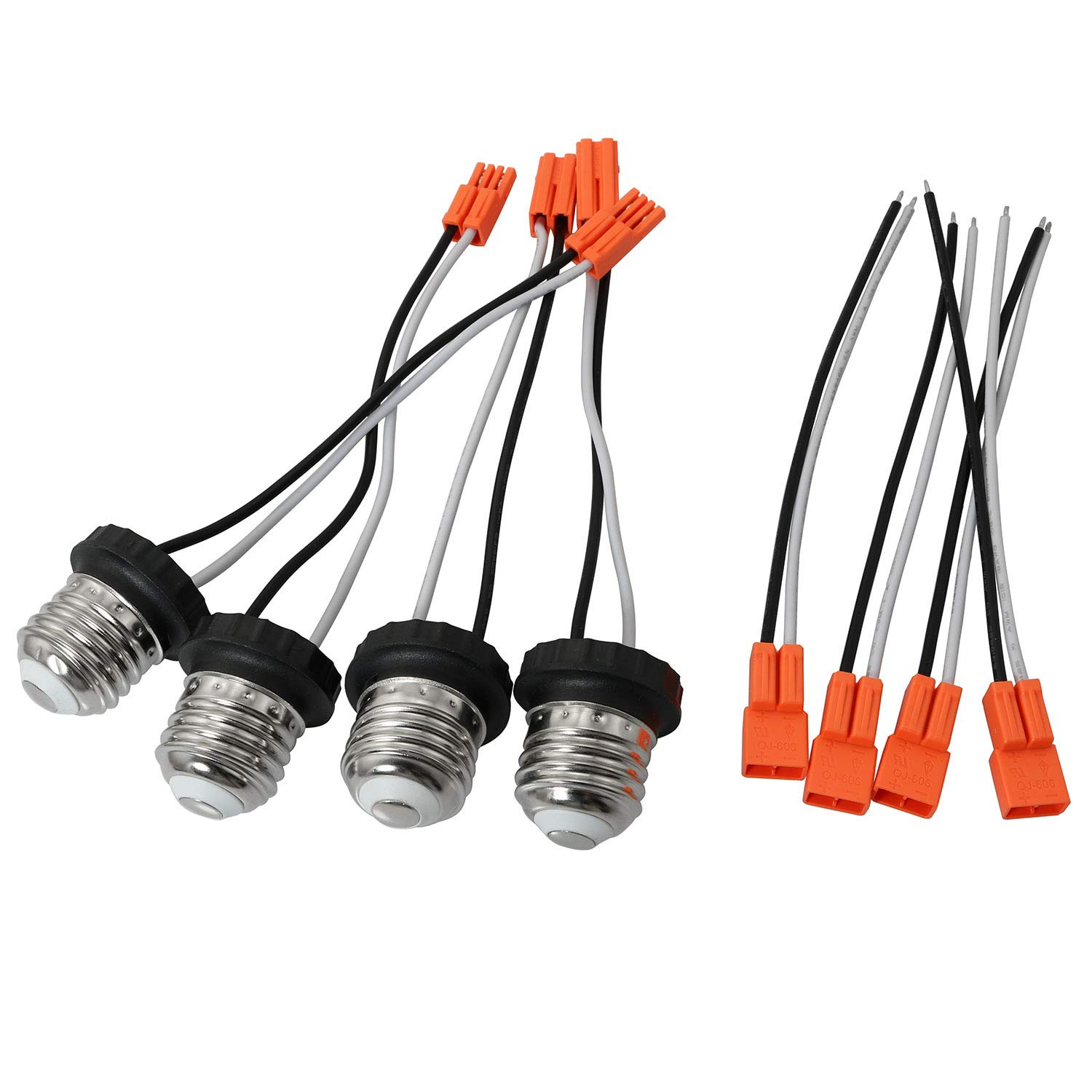 E26 Medium Socket Adapter 4Pairs Male Screw in Light Bulb Sockets Pigtail gallery
